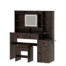 Farmhouse Makeup Vanity Desk With Mirror Lights Stool