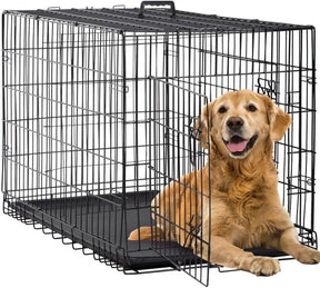 42-Inch Folding Heavy Duty Metal Wire Dog Crate - Omega Lifestyles