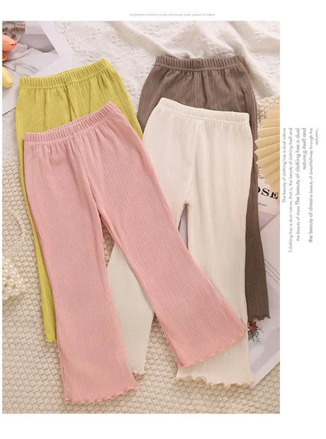 Girls Summer Casual Polyester Elastane Wide Leg Pants - Omega Lifestyles