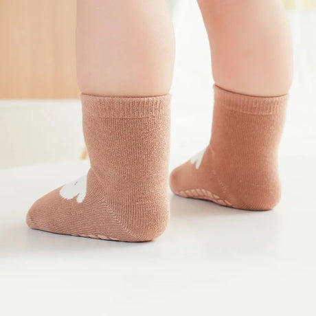 Set Of 6 Kids Non-Slip Cartoon Pattern Floor Socks - Omega Lifestyles