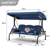 3-Seat Outdoor Porch Swing with Canopy - Omega Lifestyles