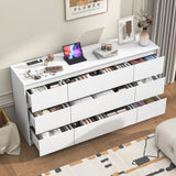 Modern 9 Drawer Engineered Wood Dresser With Charging Station