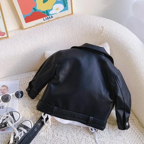 Children’s Autumn Thin Cotton Polyester PU Leather Jacket - Omega Lifestyles