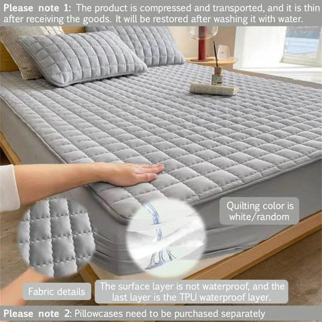 Waterproof Soft Plaid Mattress Protector Set - Omega Lifestyles