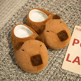 Capybara Plush Indoor Winter Slip-On Cozy Slippers