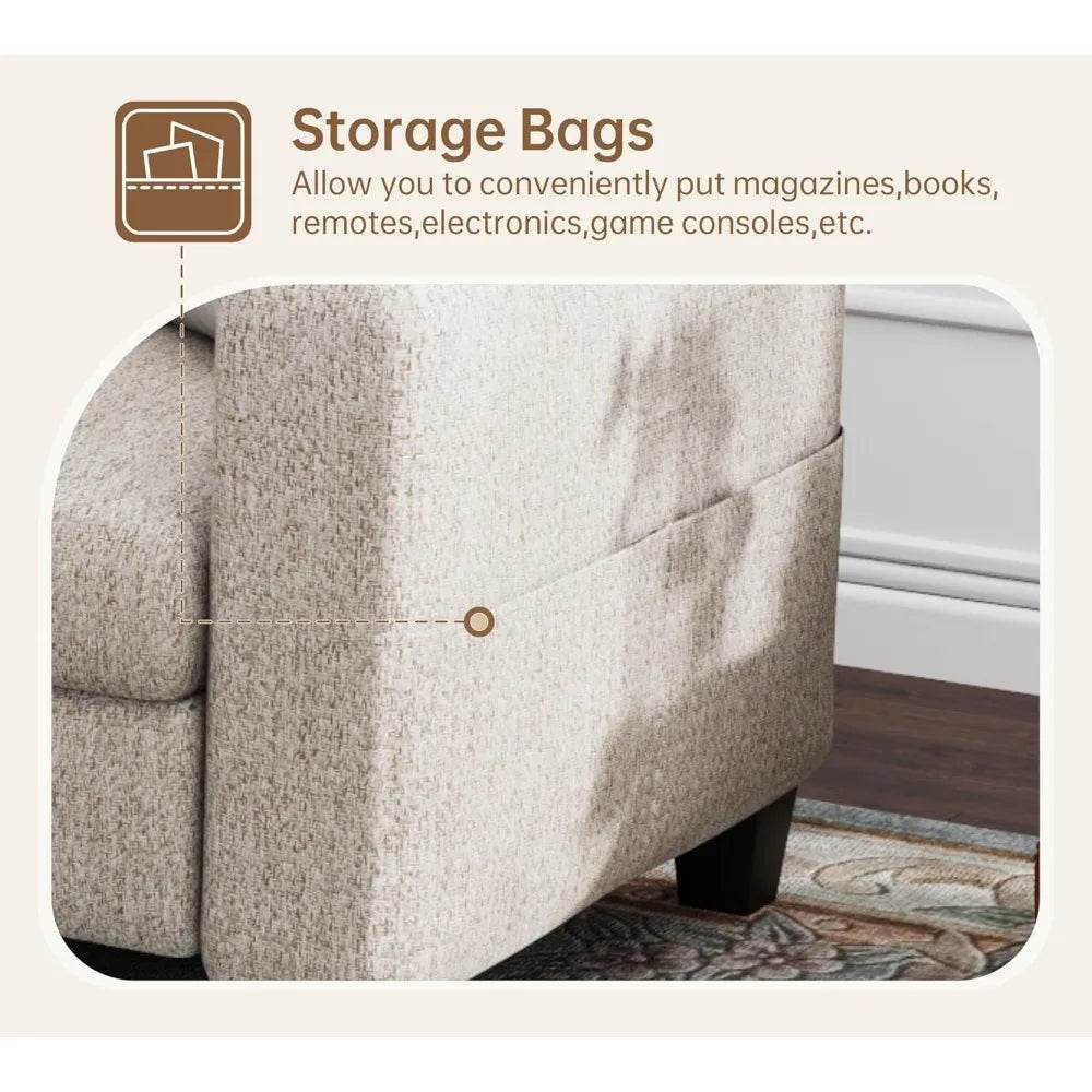 Modern Convertible L Shaped Sectional Sofa - Omega Lifestyles