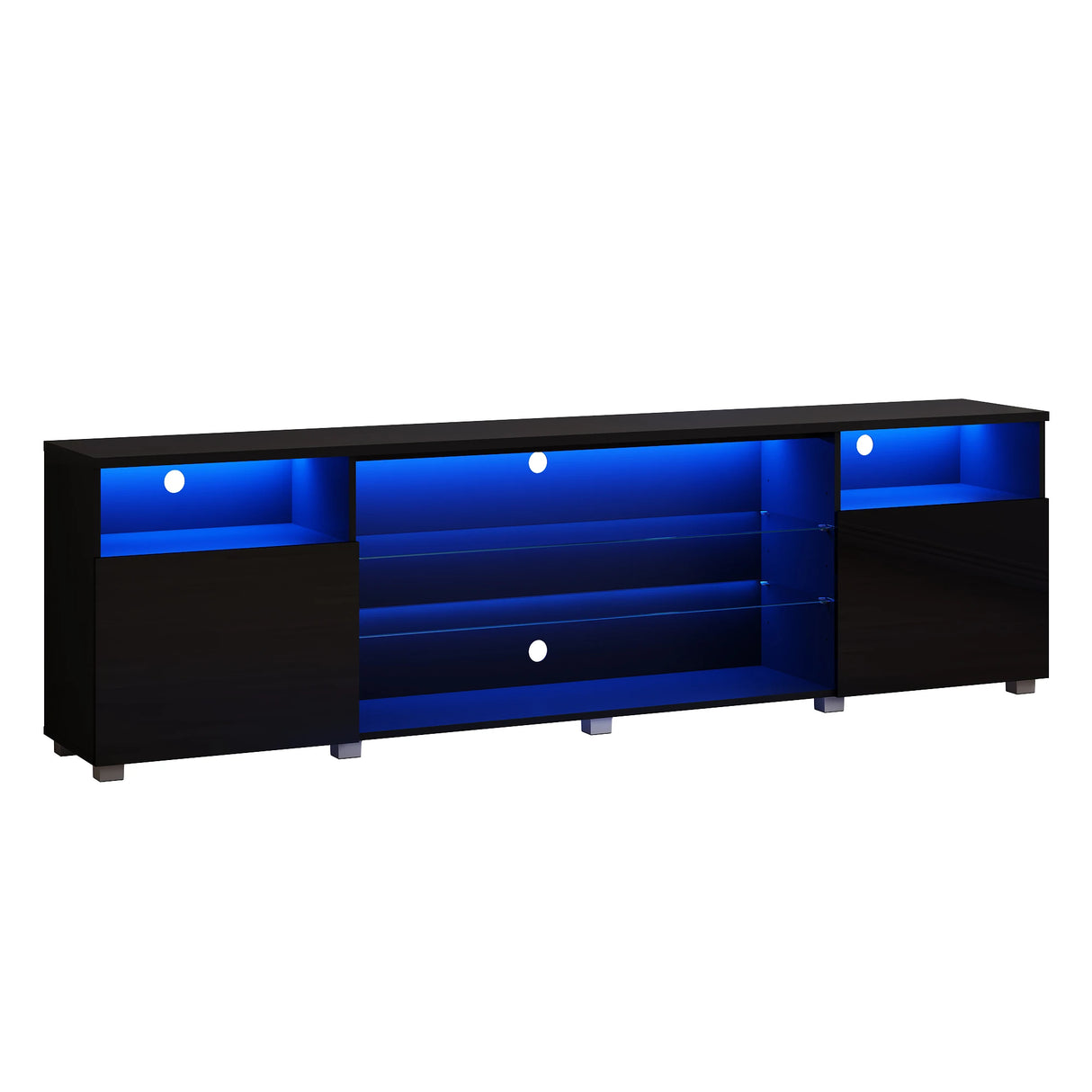 Modern High Gloss LED TV Stand With Storage Cabinet