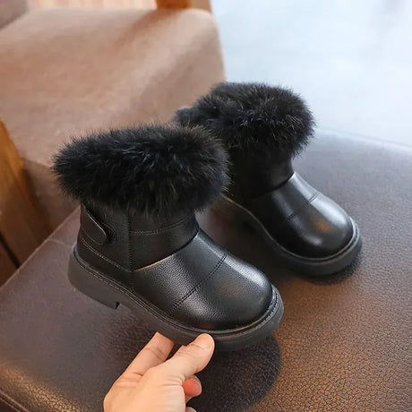 Waterproof Children Winter Ankle Fur Boots with Soft Sole - Omega Lifestyles