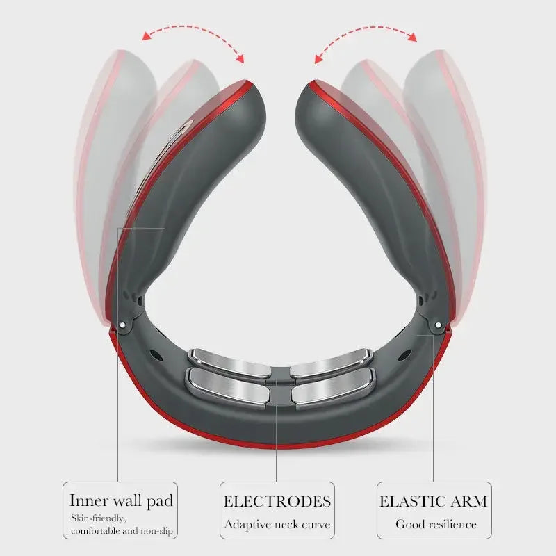 Neck Shoulder Heated Pulse Massager With 4 Kneading Heads - Omega Lifestyles