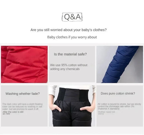 Kids Winter Warm Thicken Down Padded Ski Pants - Omega Lifestyles