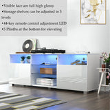 Modern High Gloss LED TV Stand With Storage Cabinet