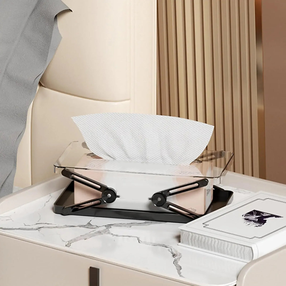 Classic Plastic Liftable Tissue Box Storage Case - Omega Lifestyles