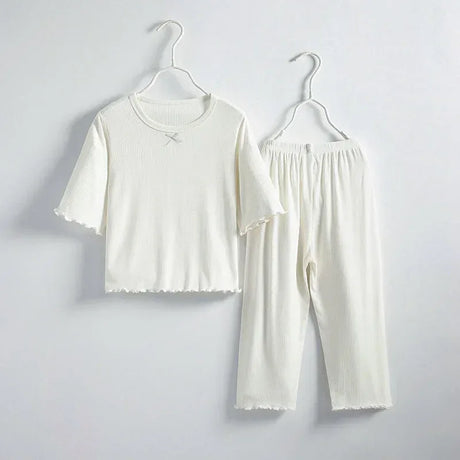 Girls Thin Summer Polyester Knit Casual Homewear Set - Omega Lifestyles
