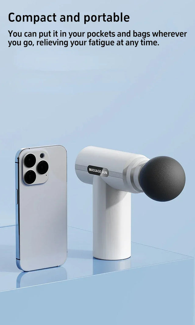 Compact USB Mini Muscle Relaxation Massage Gun With LED Display - Omega Lifestyles