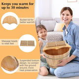 Cedar Wood Foot Bath Bucket With Massage Roller