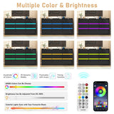 9-Drawer Wooden Dresser With LED Lights And Charging Station