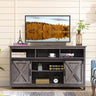 Farmhouse Sliding Barn Door Wooden TV Stand Cabinet