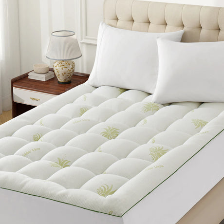Ultra Soft Bamboo Quilted Mattress Topper Twin-39x75inch - Omega Lifestyles