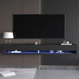 Modern Wooden Floating TV Stand With LED Lights