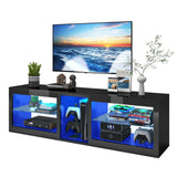 Modern 63-Inch High Gloss LED TV Stand With Storage