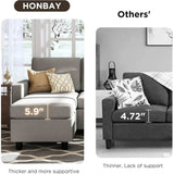 Convertible Firm Linen Fabric Sectional Sofa Light Grey - Omega Lifestyles