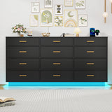 Modern 12-Drawer Dresser With Built-In Charging Station