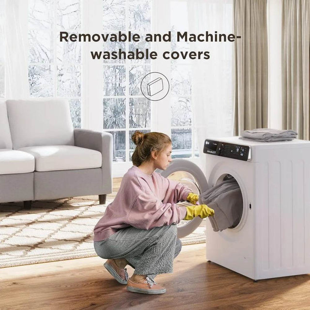 Convertible Firm Linen Fabric Sectional Sofa Light Grey - Omega Lifestyles