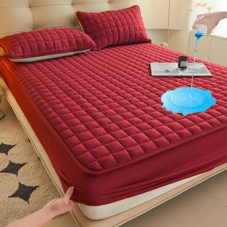 Waterproof Soft Plaid Mattress Protector Set - Omega Lifestyles