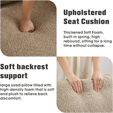 Boucle Upholstered Swivel Accent Chair With Pillow - Omega Lifestyles