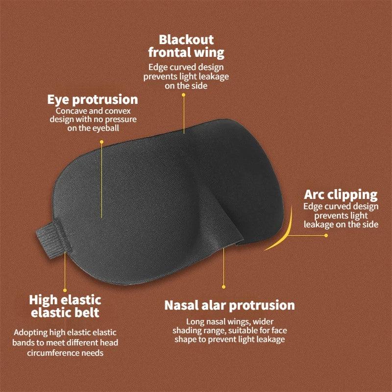 3D Contoured Memory Foam Light-Blocking Sleep Mask - Omega Lifestyles