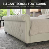 Chenille Upholstered Sleigh Bed Frame - Omega Lifestyles
