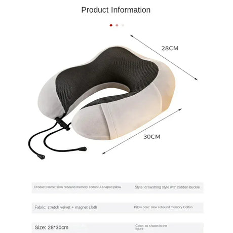 U-Shaped Memory Foam Travel Neck Pillow Cervical Support - Omega Lifestyles