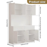 American Country Antique Wood Pantry Cabinet With LED Lights