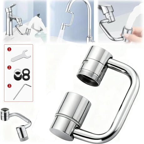 Splash-Proof 1080° Rotating Dual Mode Faucet Extender - Omega Lifestyles