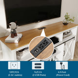 Farmhouse Sliding Barn Door Wooden TV Stand Cabinet