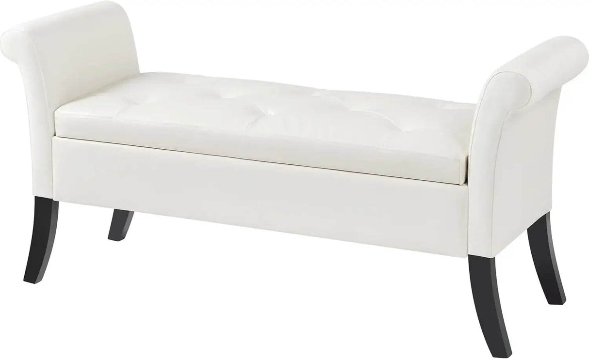 Vintage Faux Leather Storage Bench - Omega Lifestyles