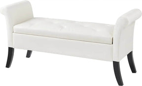 Vintage Faux Leather Storage Bench - Omega Lifestyles