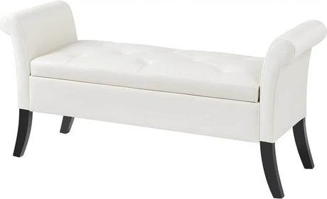 Vintage Faux Leather Storage Bench - Omega Lifestyles