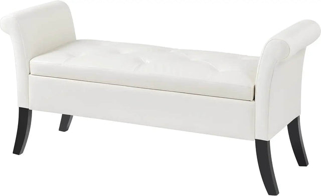 Vintage Faux Leather Storage Bench - Omega Lifestyles