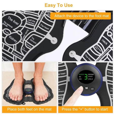 Electric USB Rechargeable Foot Circulation Massager Pad - Omega Lifestyles