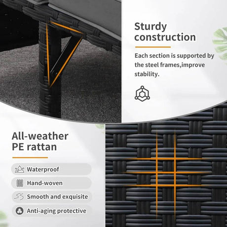 3-Piece Outdoor PE Rattan Furniture Set - Omega Lifestyles