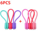 Set of 6 Silicone Reusable Cable Twist Ties Organizer