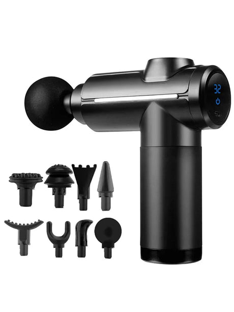 Electric Massage Gun With 8 Heads Touch Screen - Omega Lifestyles