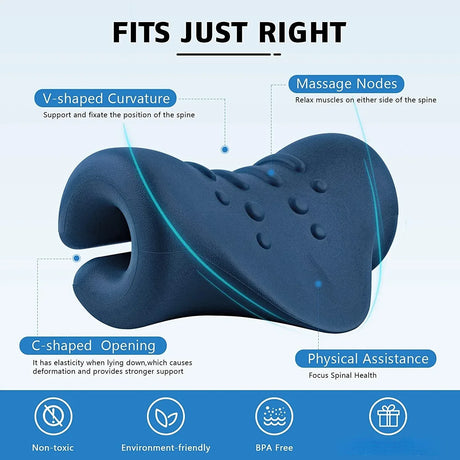 Ergonomic Cervical Spine Neck Traction Stretching Pillow - Omega Lifestyles