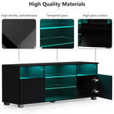 Modern High Glossy LED TV Stand With Storage Shelves