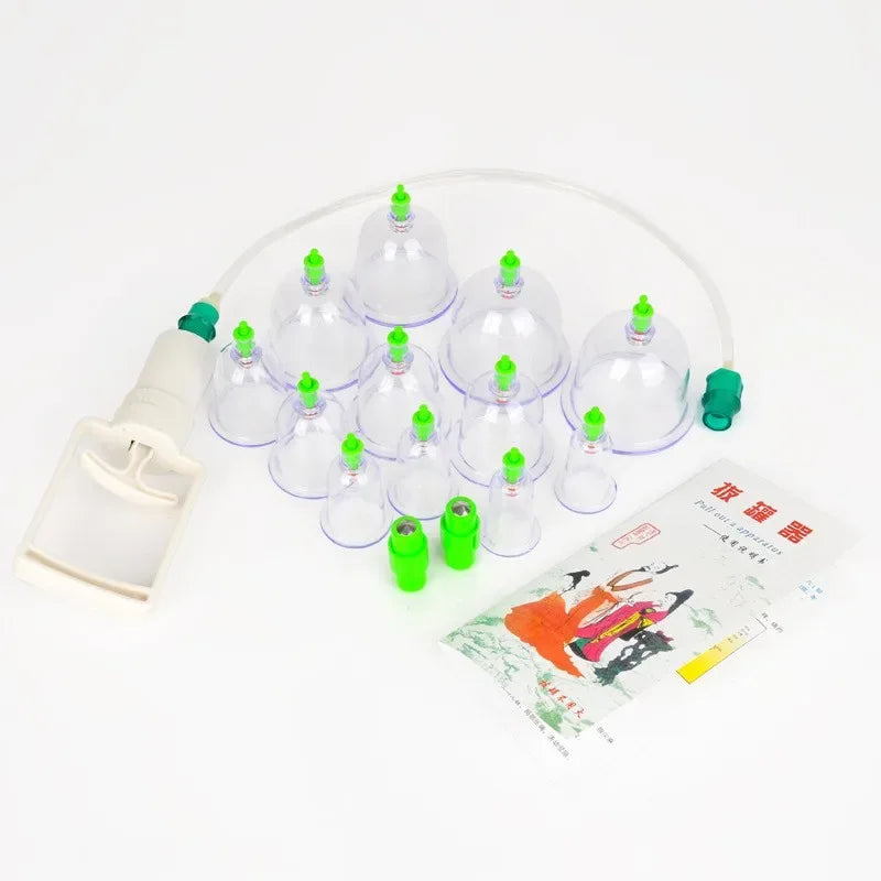 12-Piece Vacuum Cupping Therapy Set With Pump - Omega Lifestyles