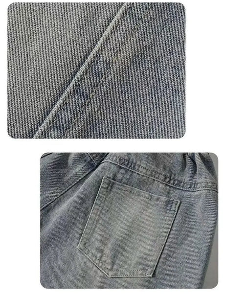 Children’s Loose Fit Mid Waist Big Pocket Straight Jeans - Omega Lifestyles