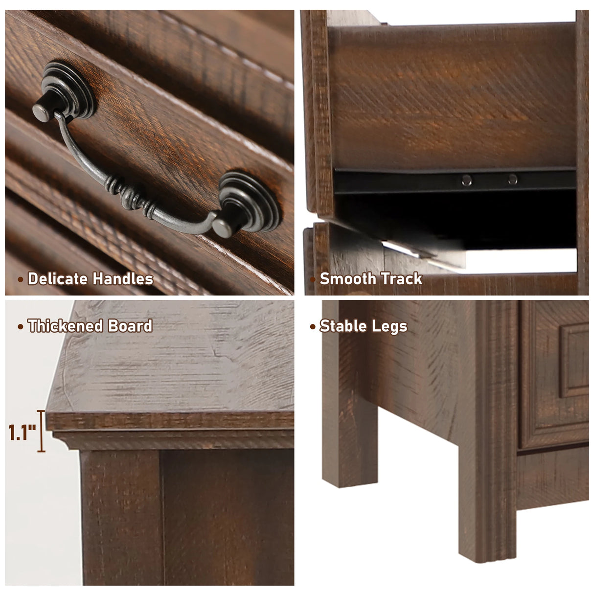 Rustic Wooden 12-Drawer Large Bedroom Dresser Chest