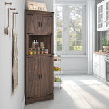Farmhouse 5-Tier Engineered Wood Corner Cabinet