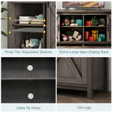 Farmhouse Sliding Barn Door Rustic TV Stand